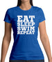 Eat Sleep Swim Repeat Womens T-Shirt