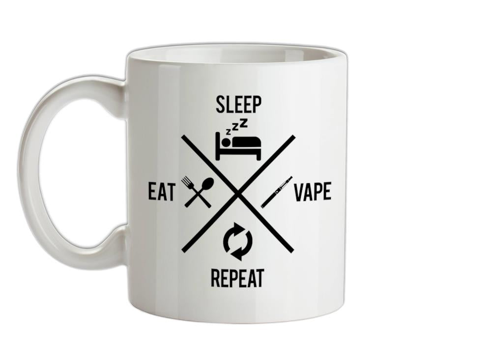 Eat Slaeep Vape Repeat Ceramic Mug