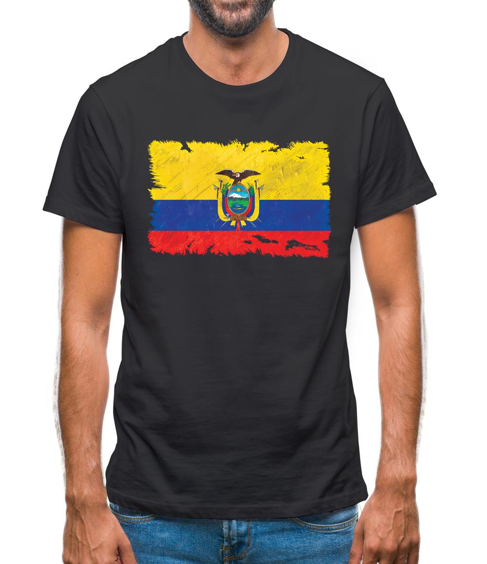 Ecuador Grunge Style Flag Mens T-Shirt