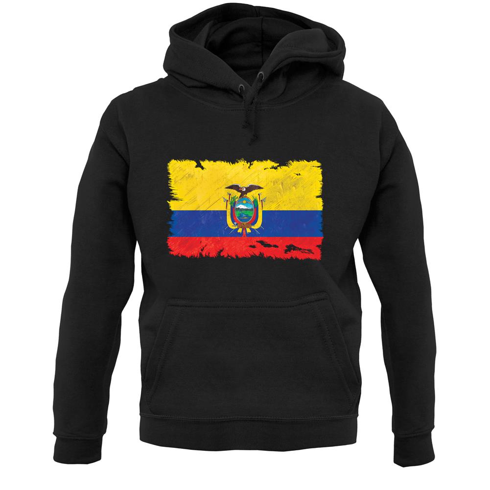 Ecuador Grunge Style Flag Unisex Hoodie