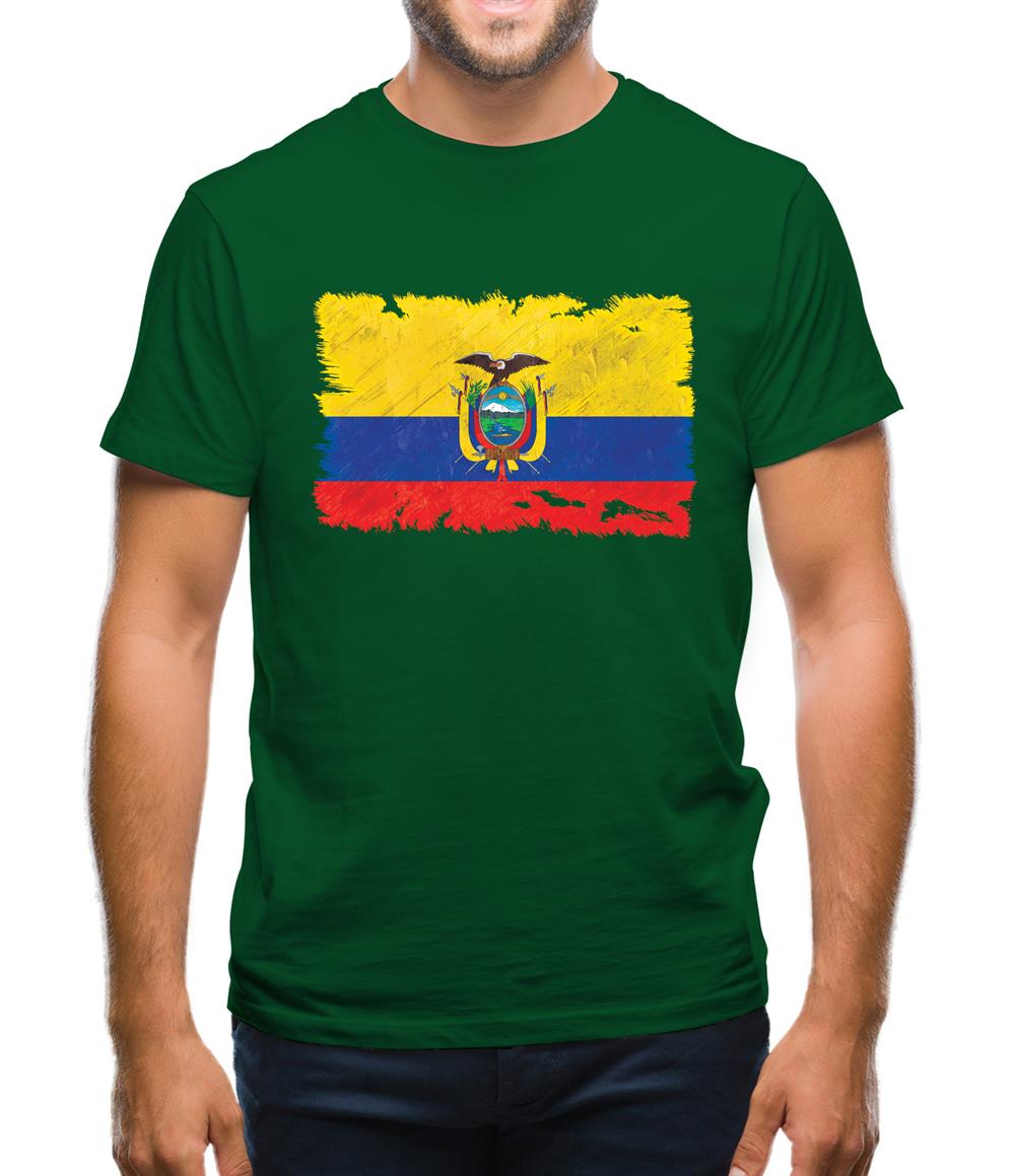 Ecuador Grunge Style Flag Mens T-Shirt