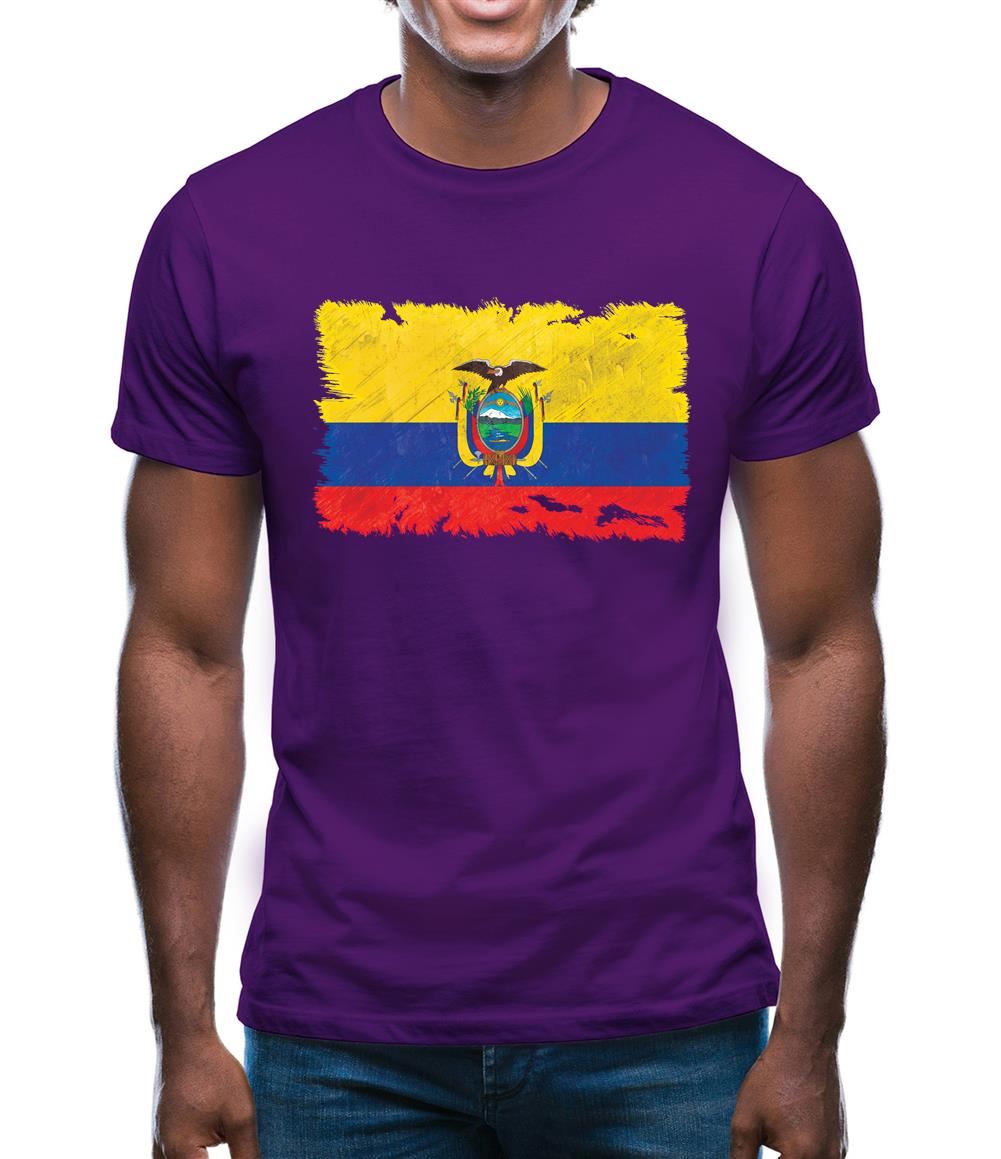 Ecuador Grunge Style Flag Mens T-Shirt