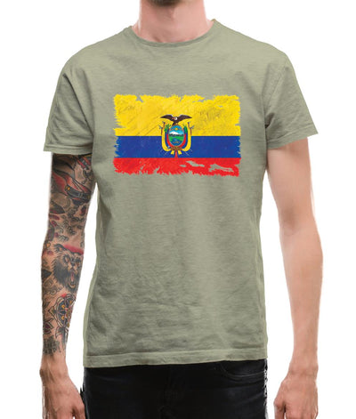 Ecuador Grunge Style Flag Mens T-Shirt