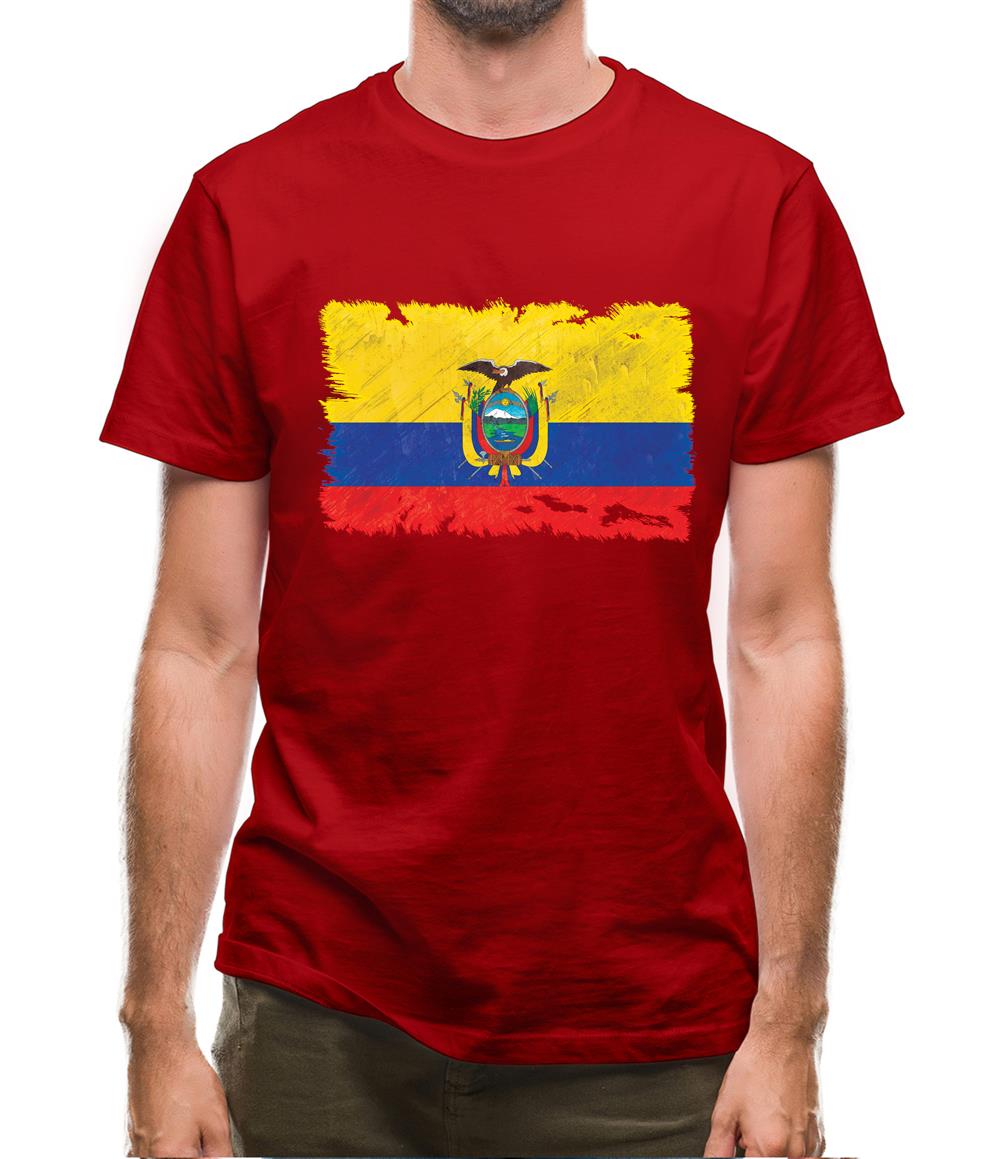 Ecuador Grunge Style Flag Mens T-Shirt