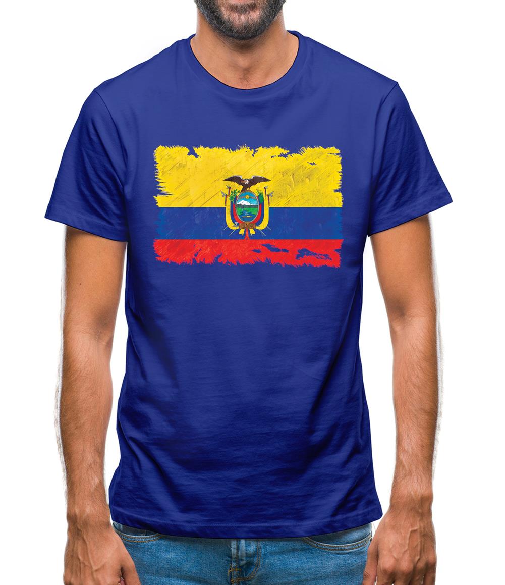 Ecuador Grunge Style Flag Mens T-Shirt