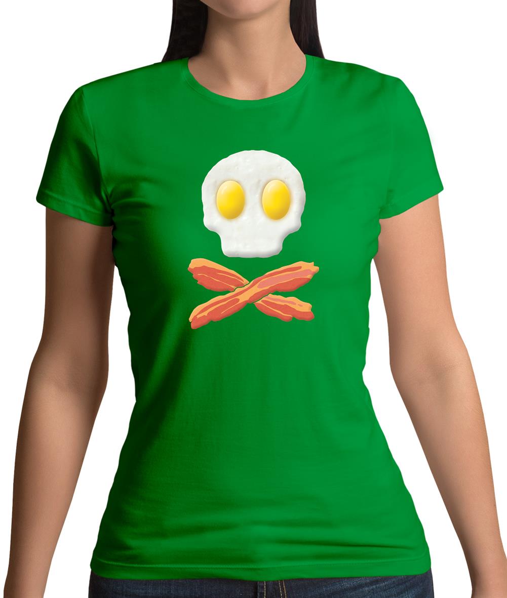 Eggs Bacon Skull And Bones Womens T-Shirt