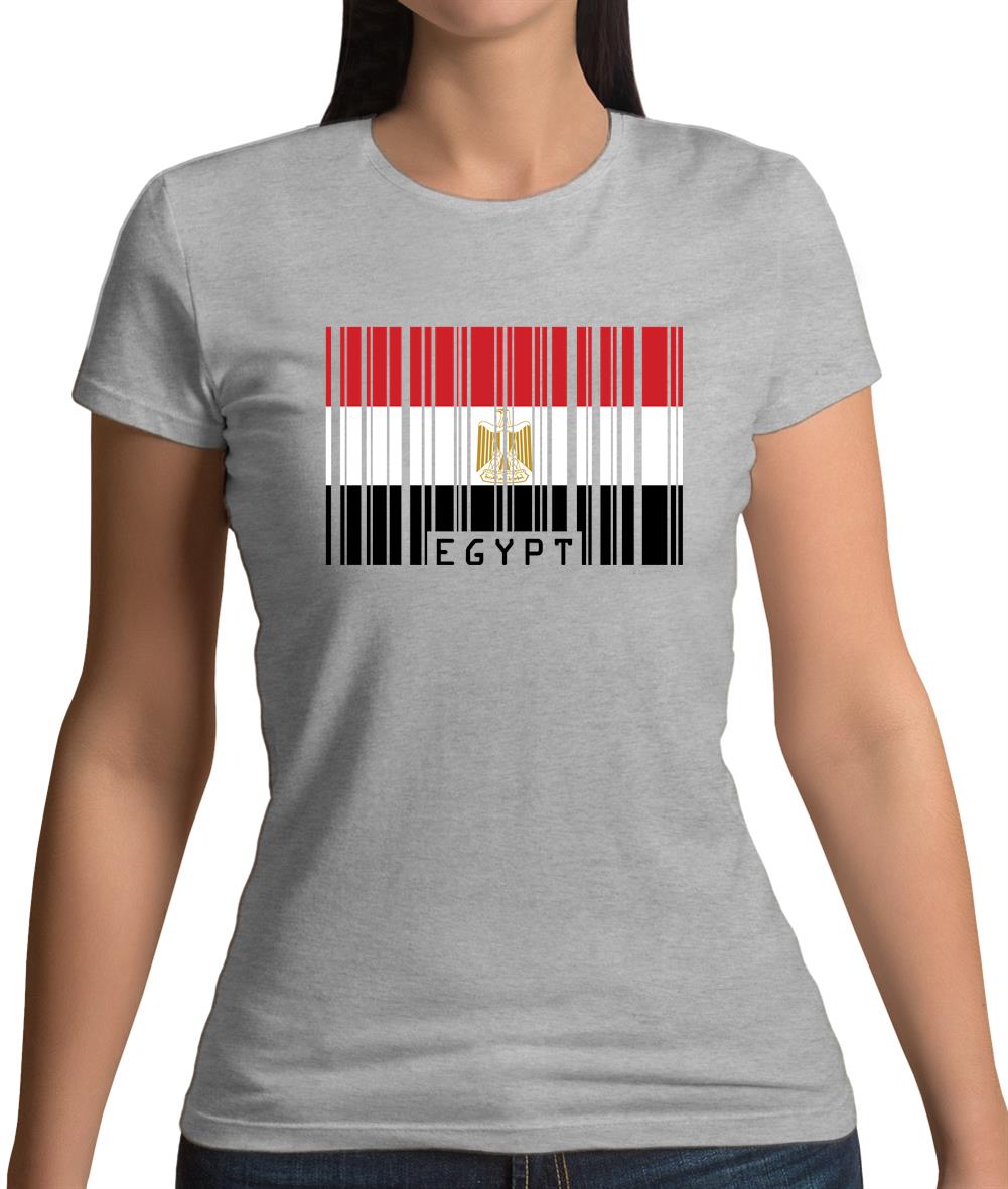 Egypt Barcode Style Flag Womens T-Shirt