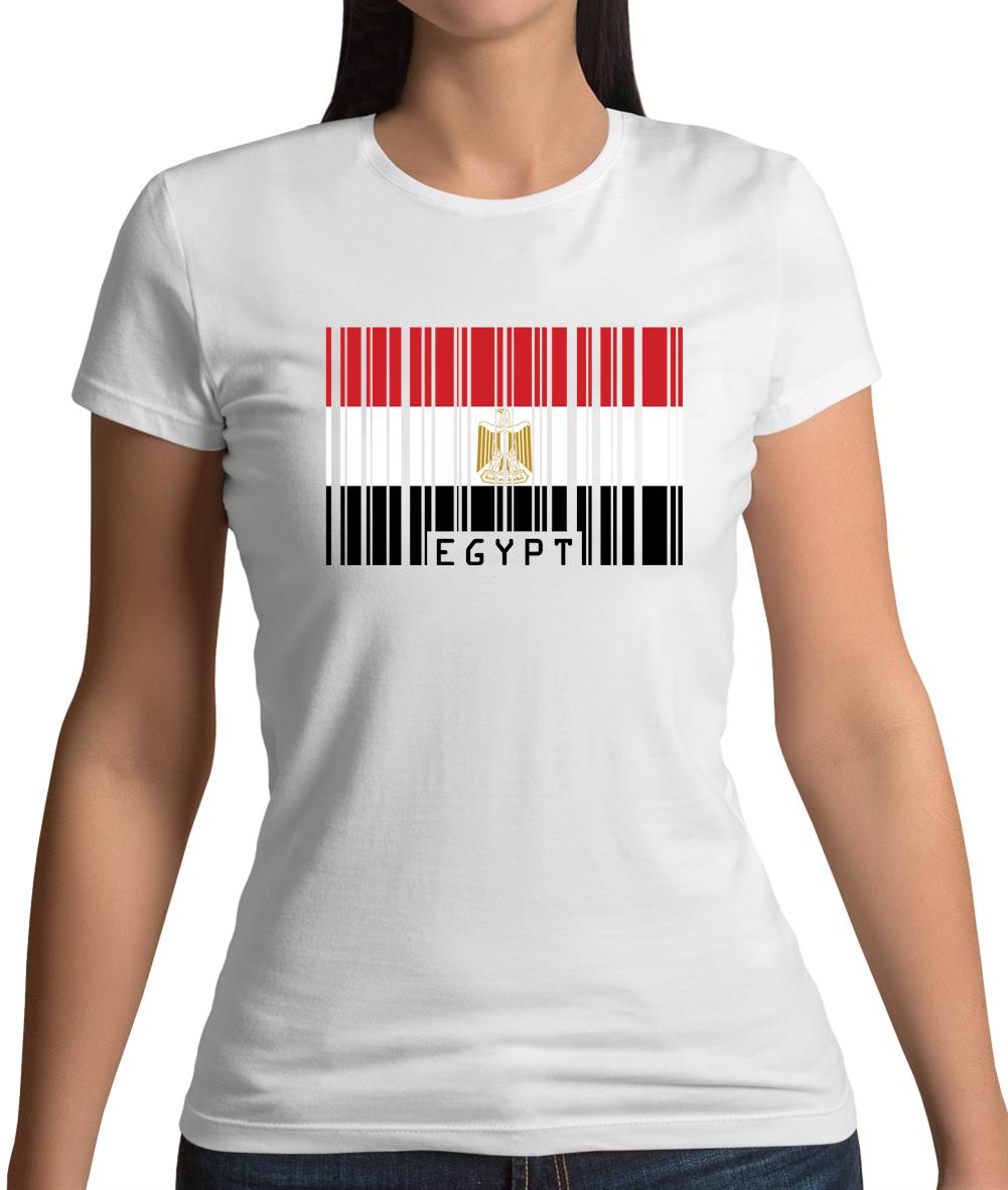 Egypt Barcode Style Flag Womens T-Shirt