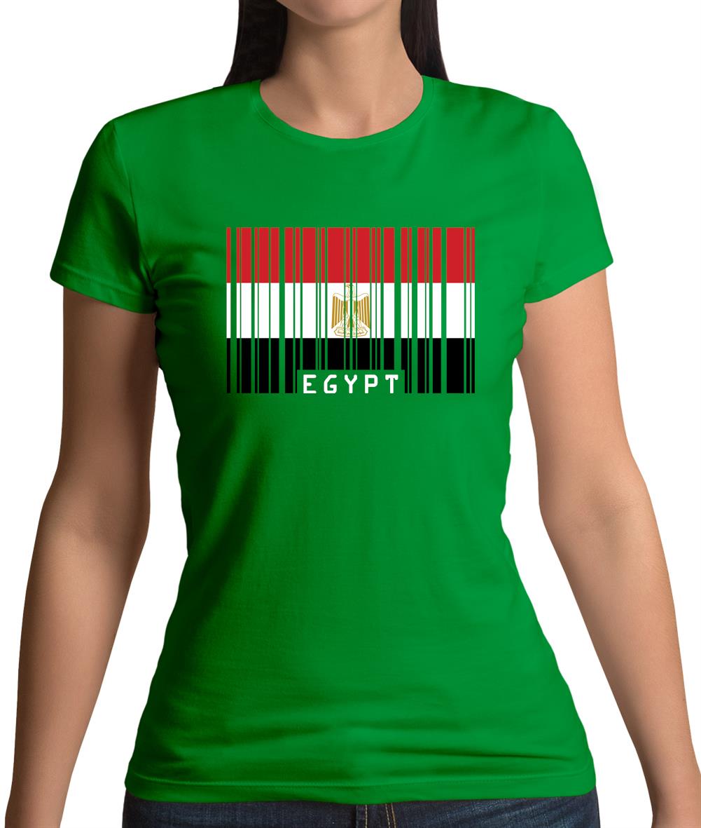 Egypt Barcode Style Flag Womens T-Shirt