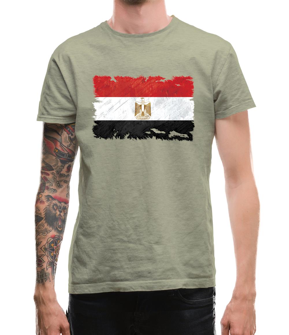 Egypt Grunge Style Flag Mens T-Shirt