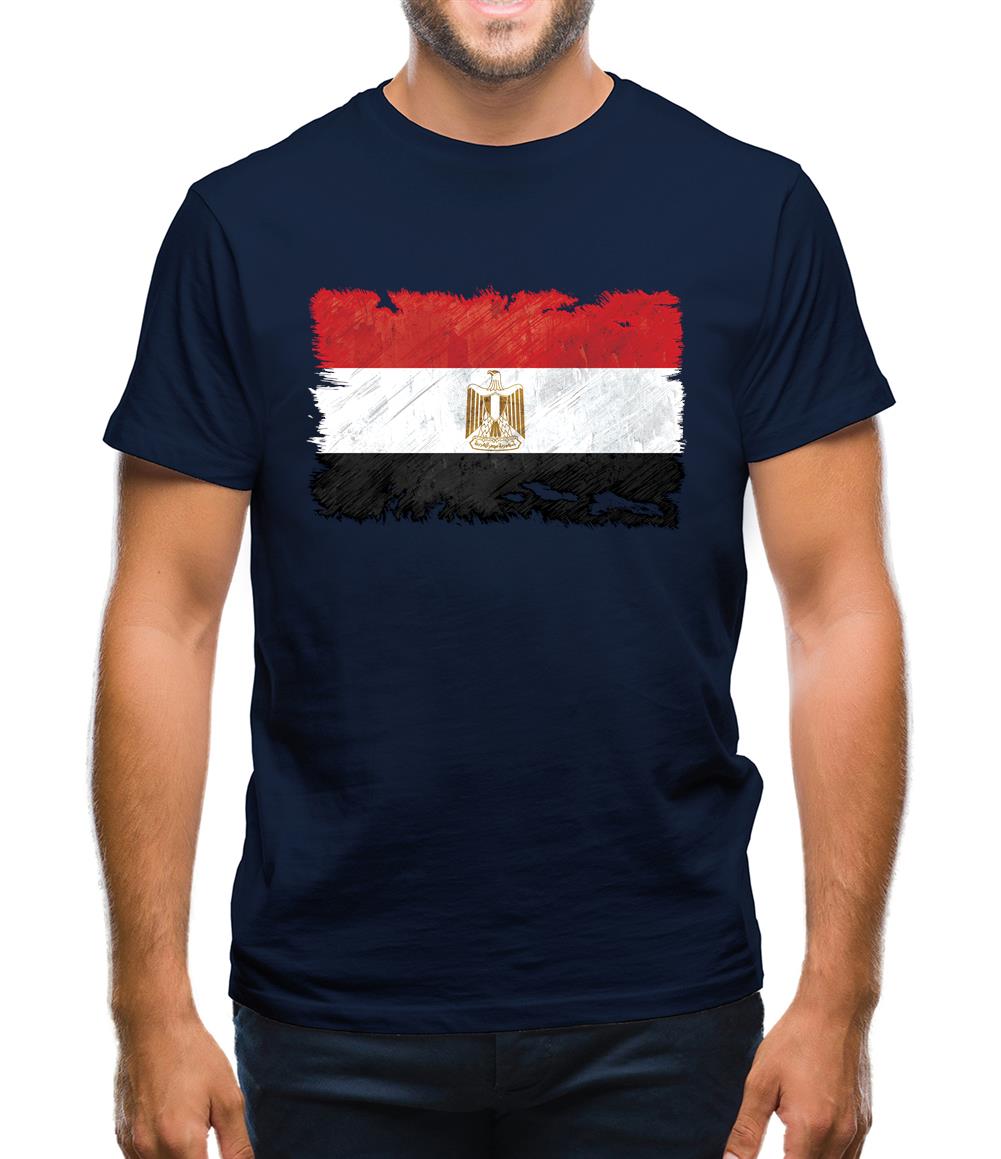 Egypt Grunge Style Flag Mens T-Shirt