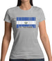 El Salvador  Barcode Style Flag Womens T-Shirt