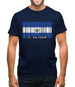 El Salvador  Barcode Style Flag Mens T-Shirt