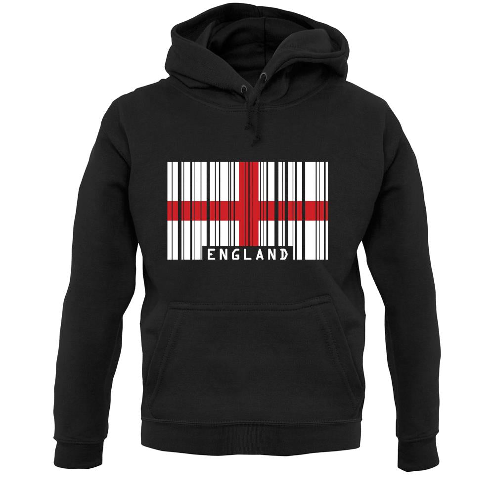 England Barcode Style Flag Unisex Hoodie