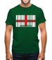 England Barcode Style Flag Mens T-Shirt