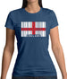 England Barcode Style Flag Womens T-Shirt