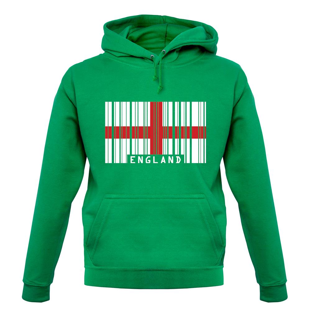 England Barcode Style Flag unisex hoodie