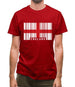 England Barcode Style Flag Mens T-Shirt