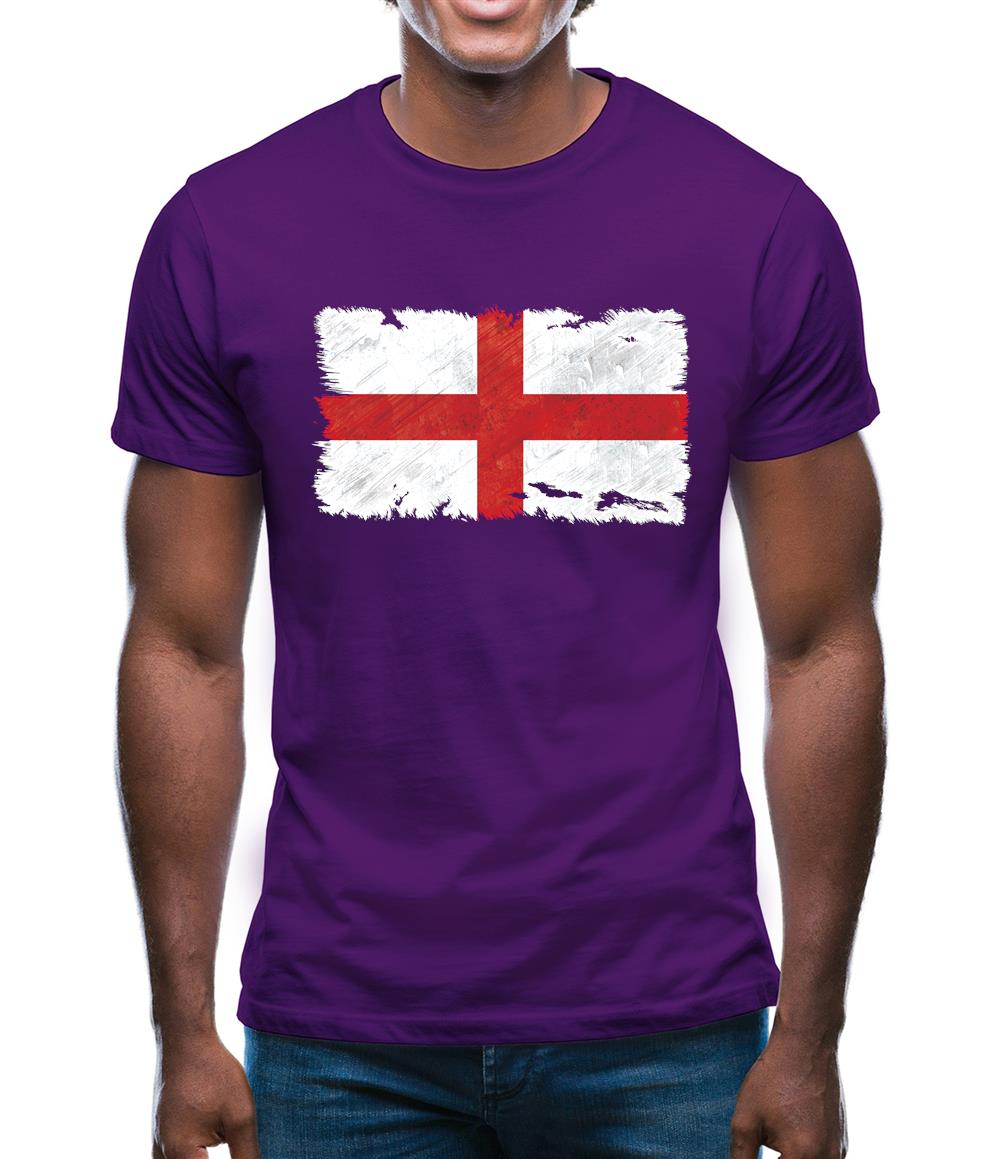 England Grunge Style Flag Mens T-Shirt