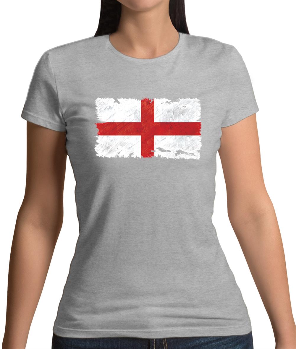 England Grunge Style Flag Womens T-Shirt