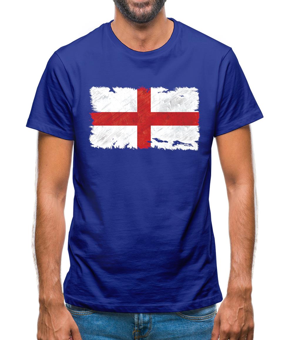 England Grunge Style Flag Mens T-Shirt