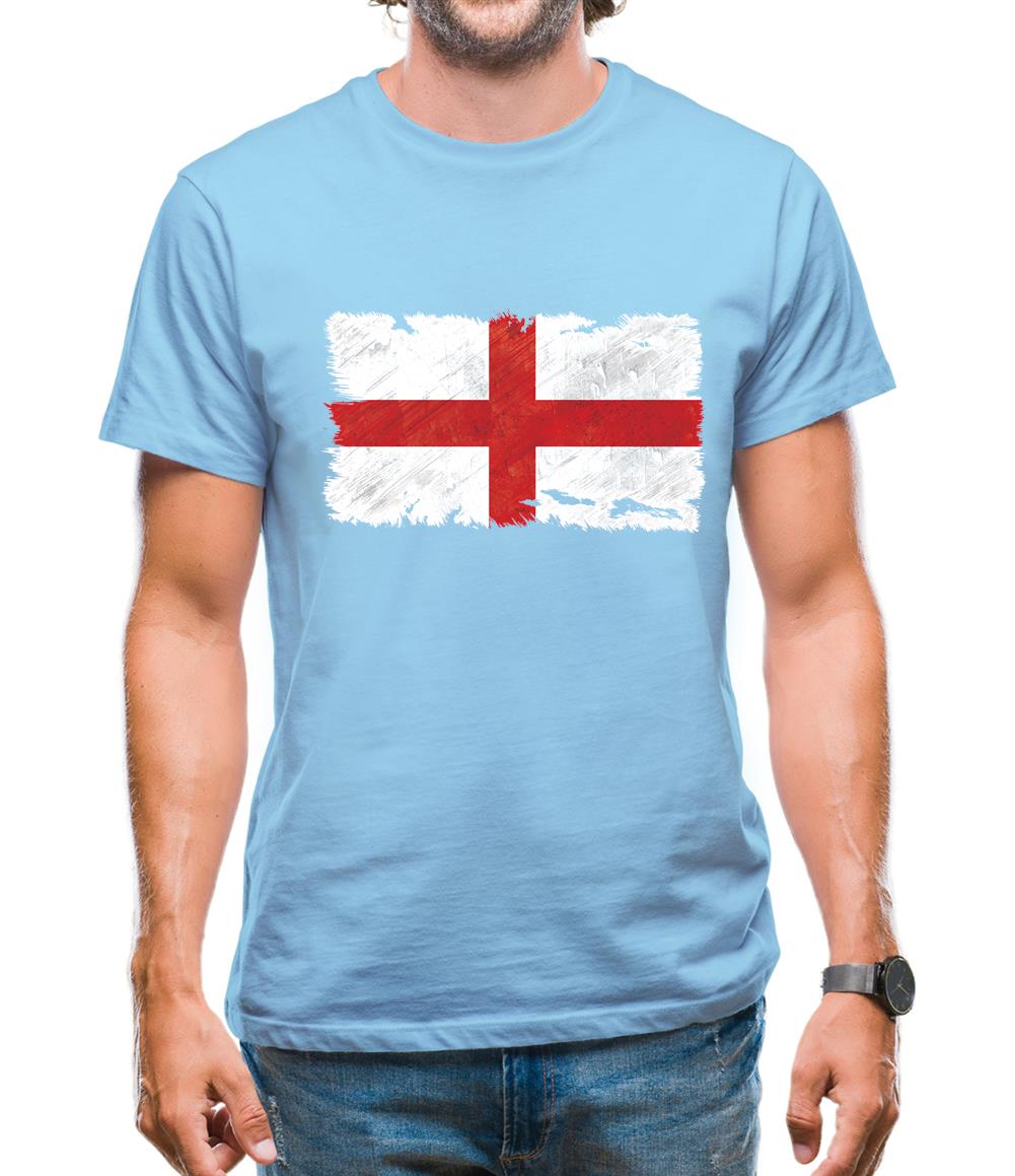 England Grunge Style Flag Mens T-Shirt