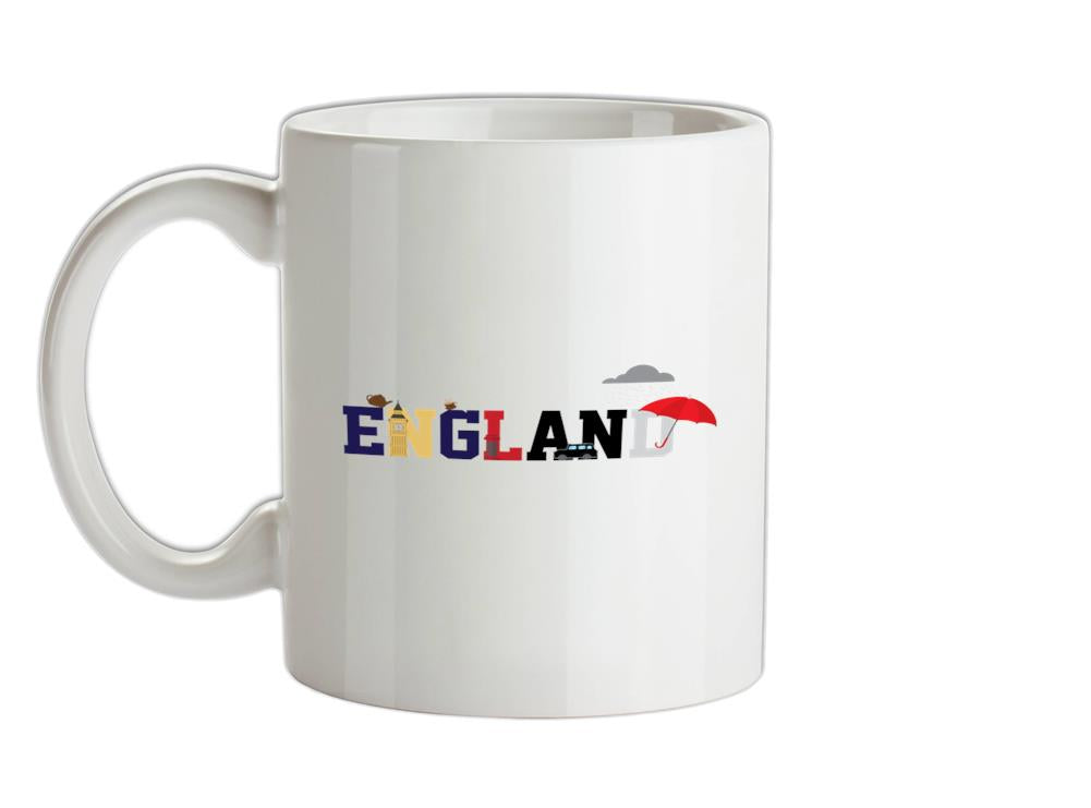 England Word Icons Ceramic Mug