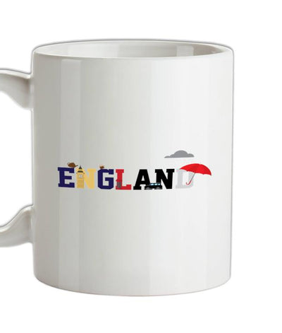 England Word Icons Ceramic Mug