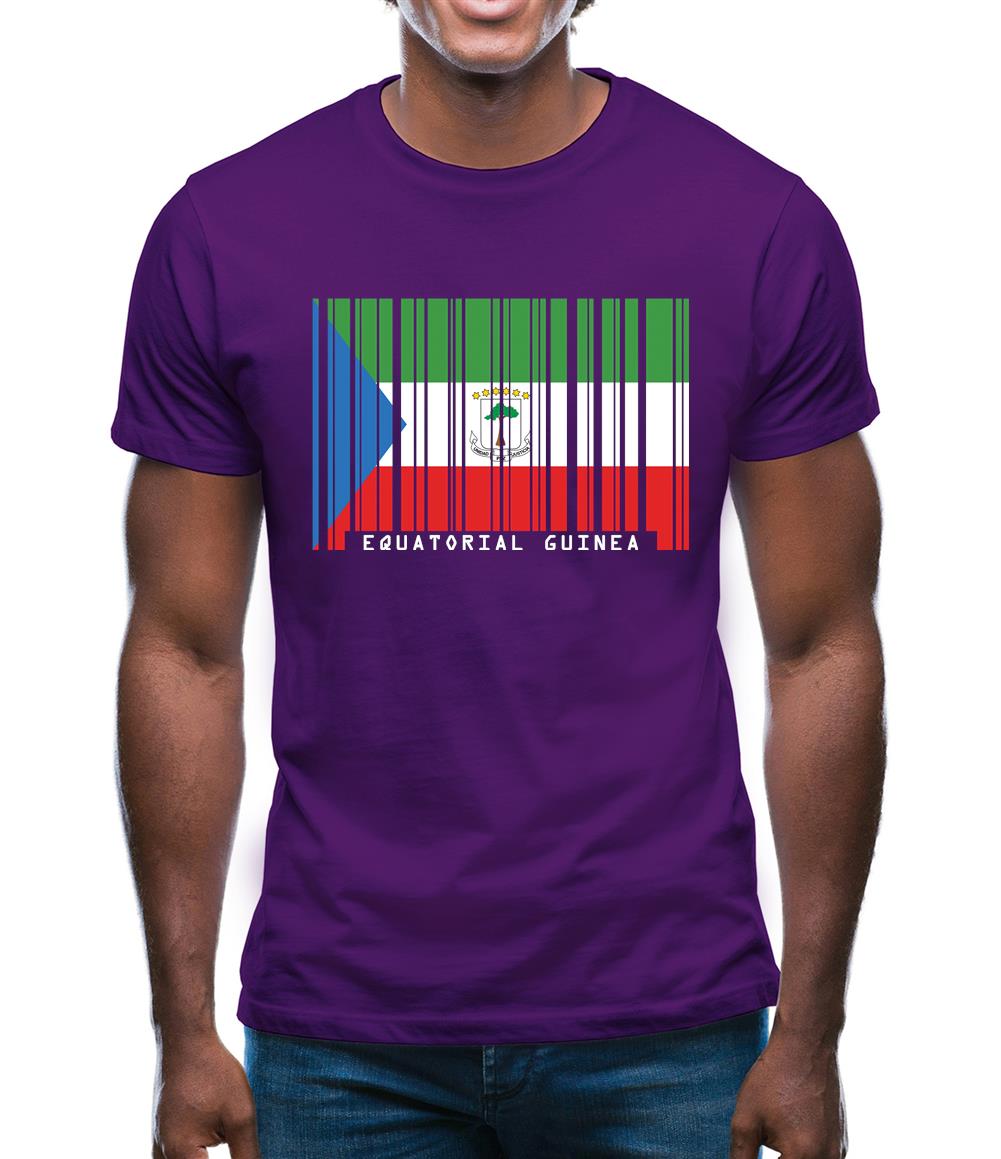 Equatorial Guinea  Barcode Style Flag Mens T-Shirt