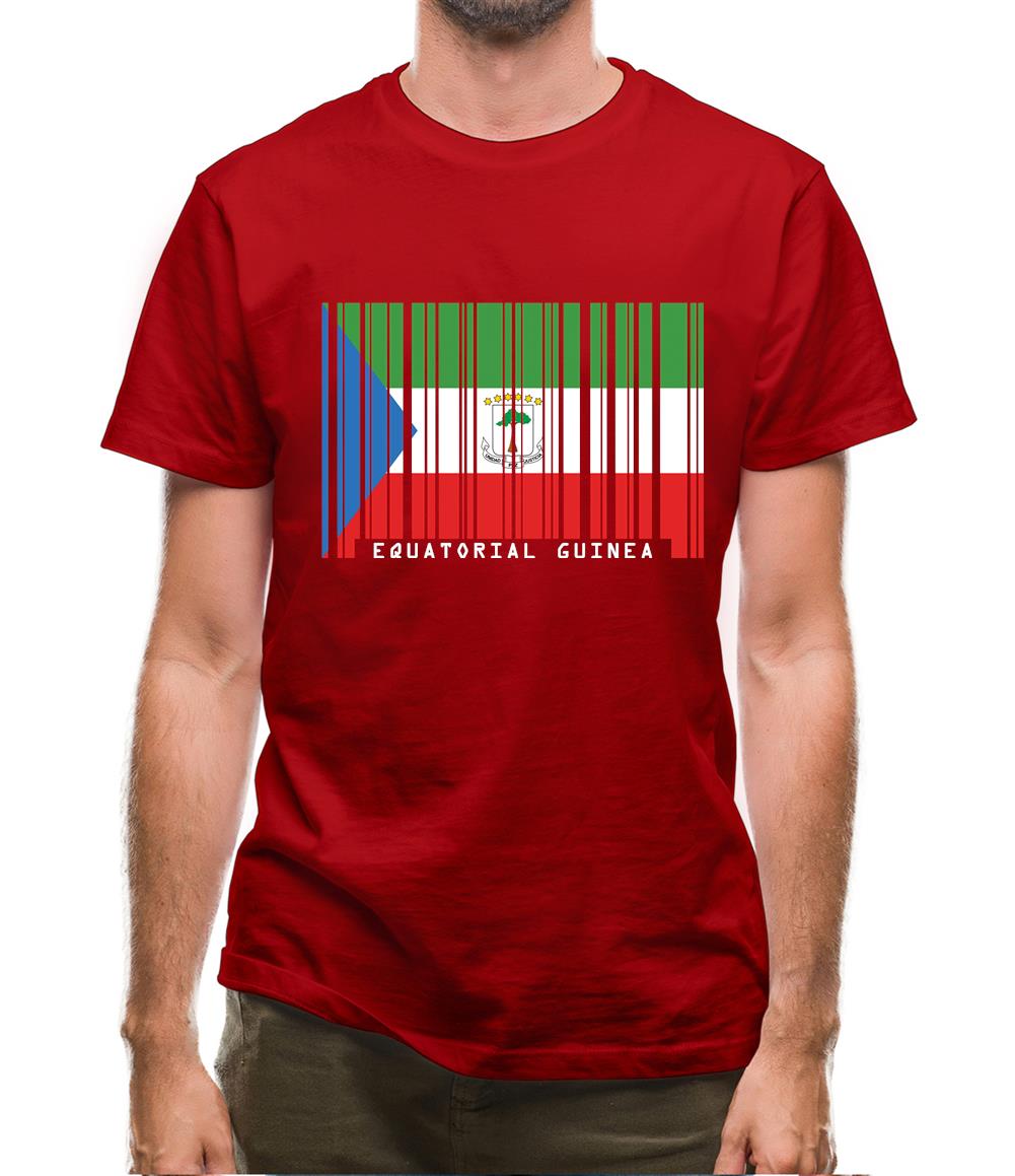 Equatorial Guinea  Barcode Style Flag Mens T-Shirt