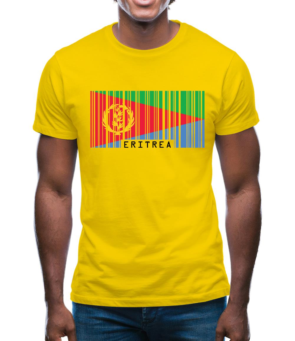Eritrea Barcode Style Flag Mens T-Shirt