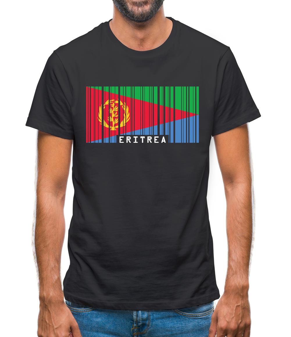 Eritrea Barcode Style Flag Mens T-Shirt