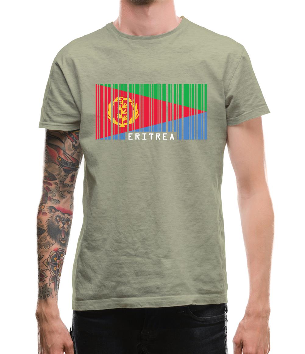 Eritrea Barcode Style Flag Mens T-Shirt