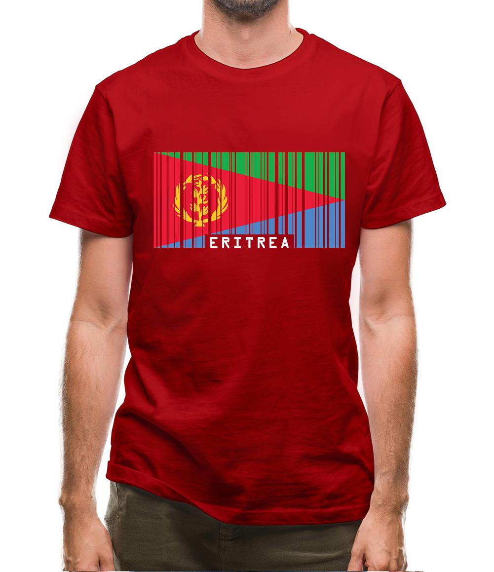Eritrea Barcode Style Flag Mens T-Shirt