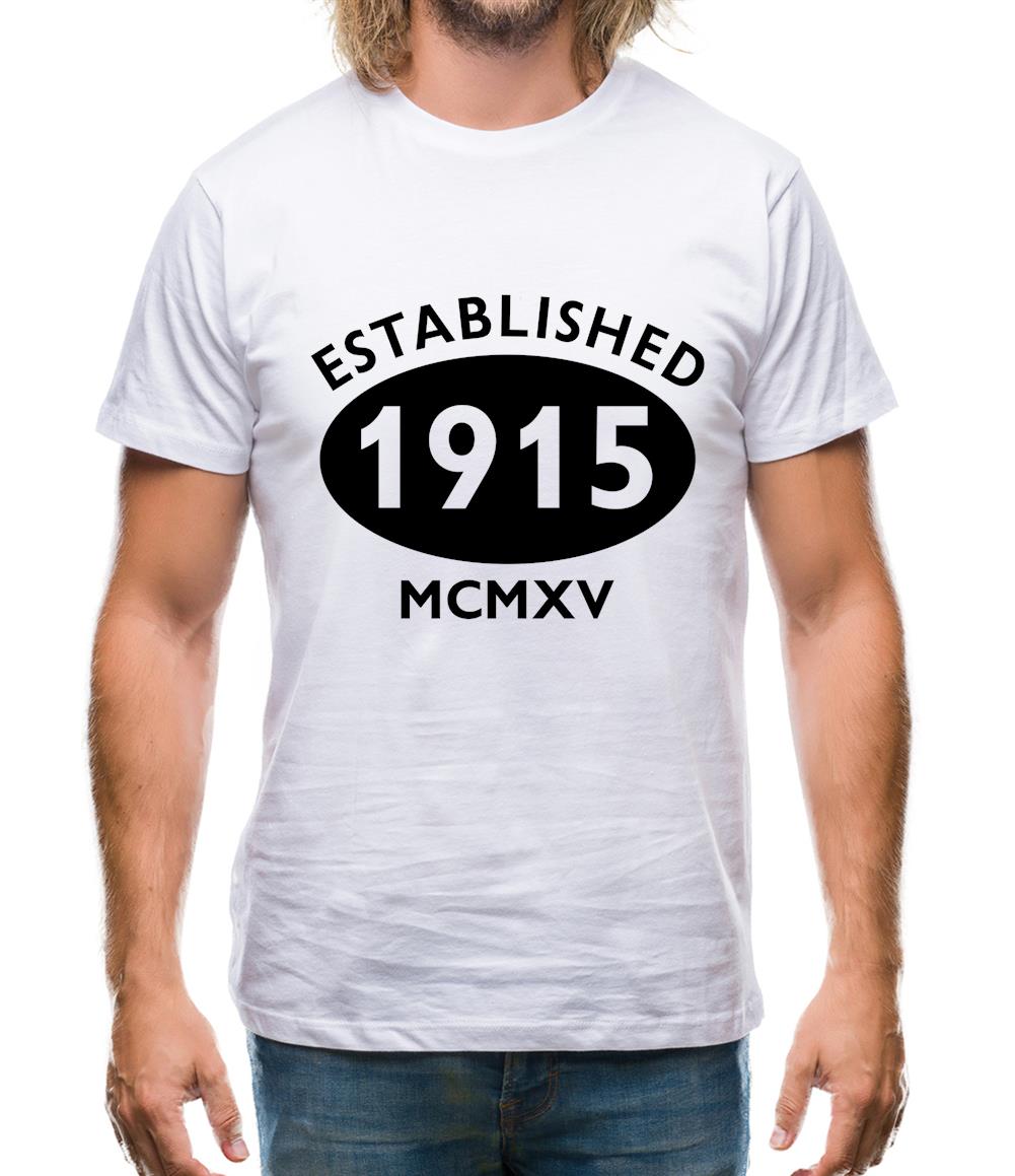 Established 1915 Roman Numerals Mens T-Shirt