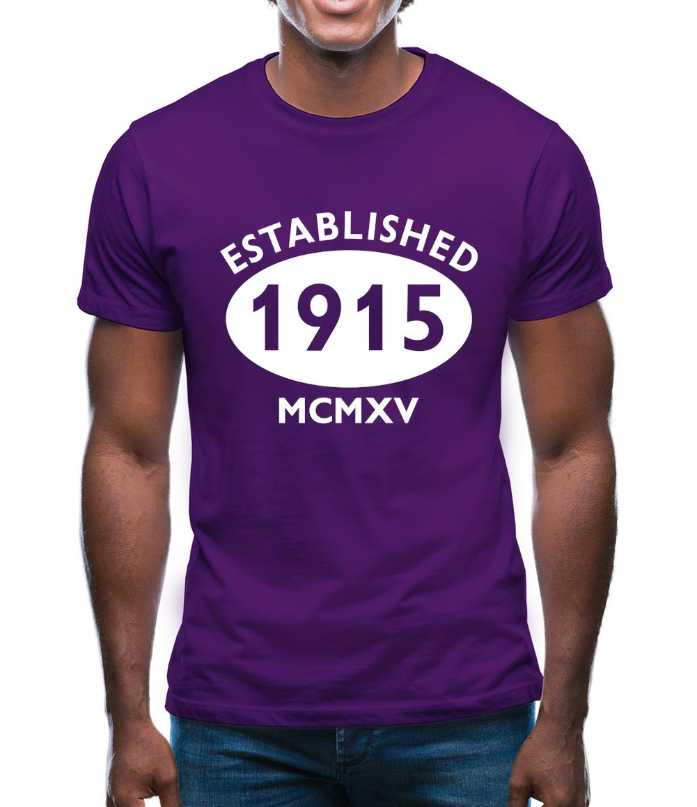 Established 1915 Roman Numerals Mens T-Shirt