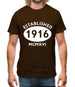 Established 1916 Roman Numerals Mens T-Shirt