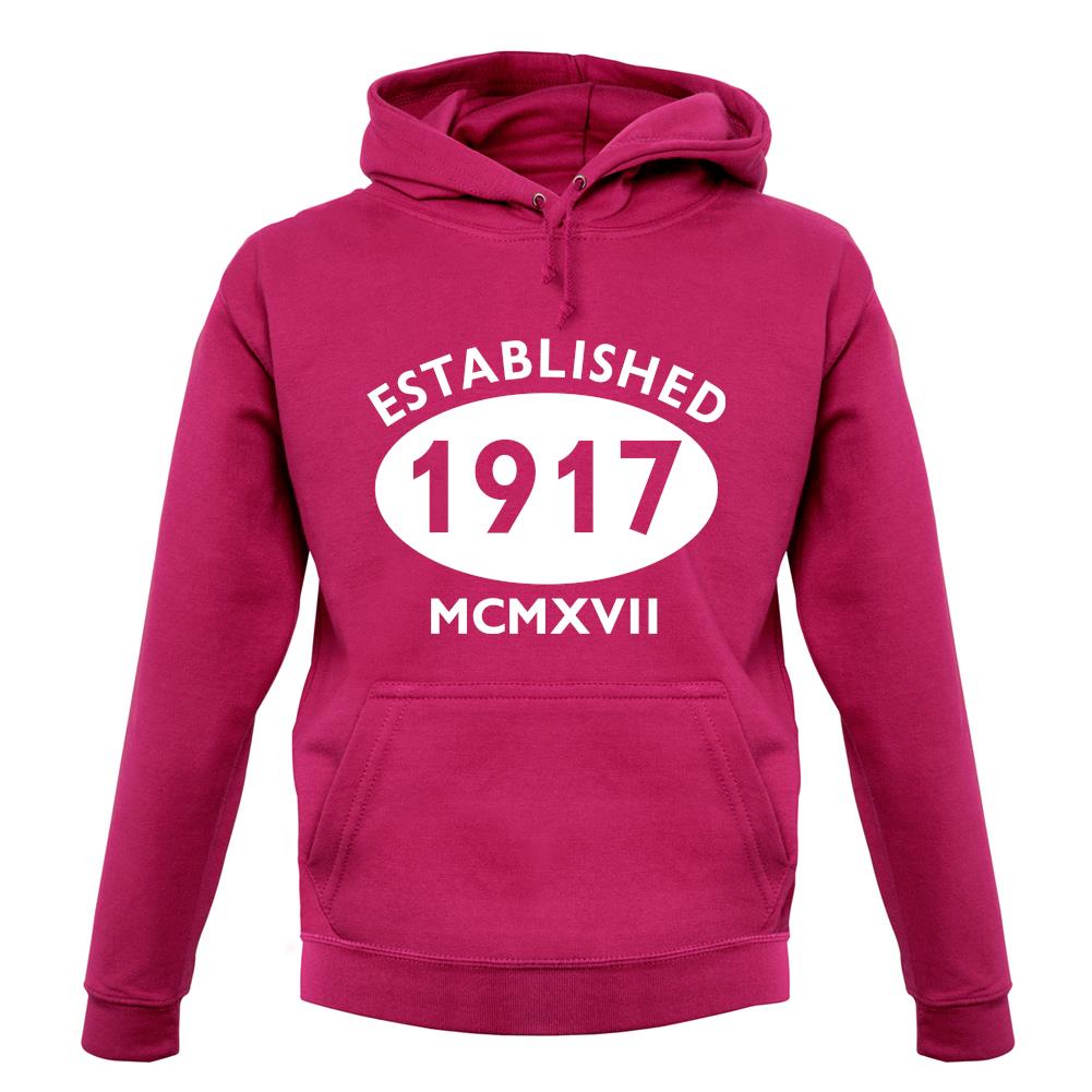 Established 1917 Roman Numerals unisex hoodie