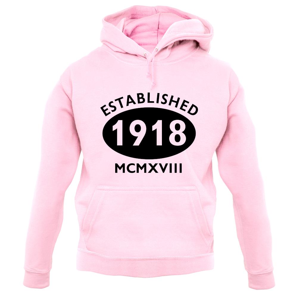 Established 1918 Roman Numerals unisex hoodie