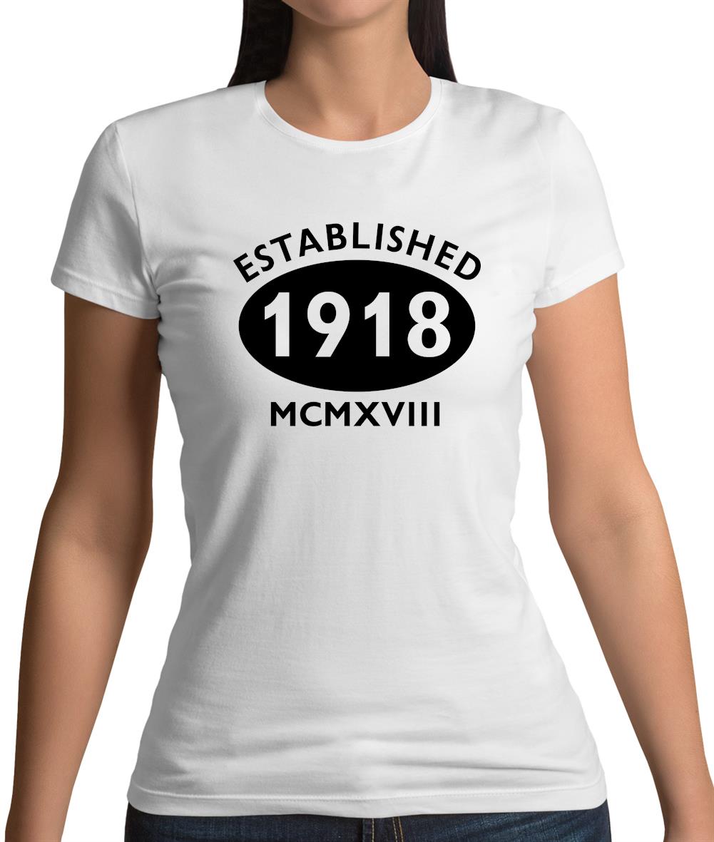 Established 1918 Roman Numerals Womens T-Shirt