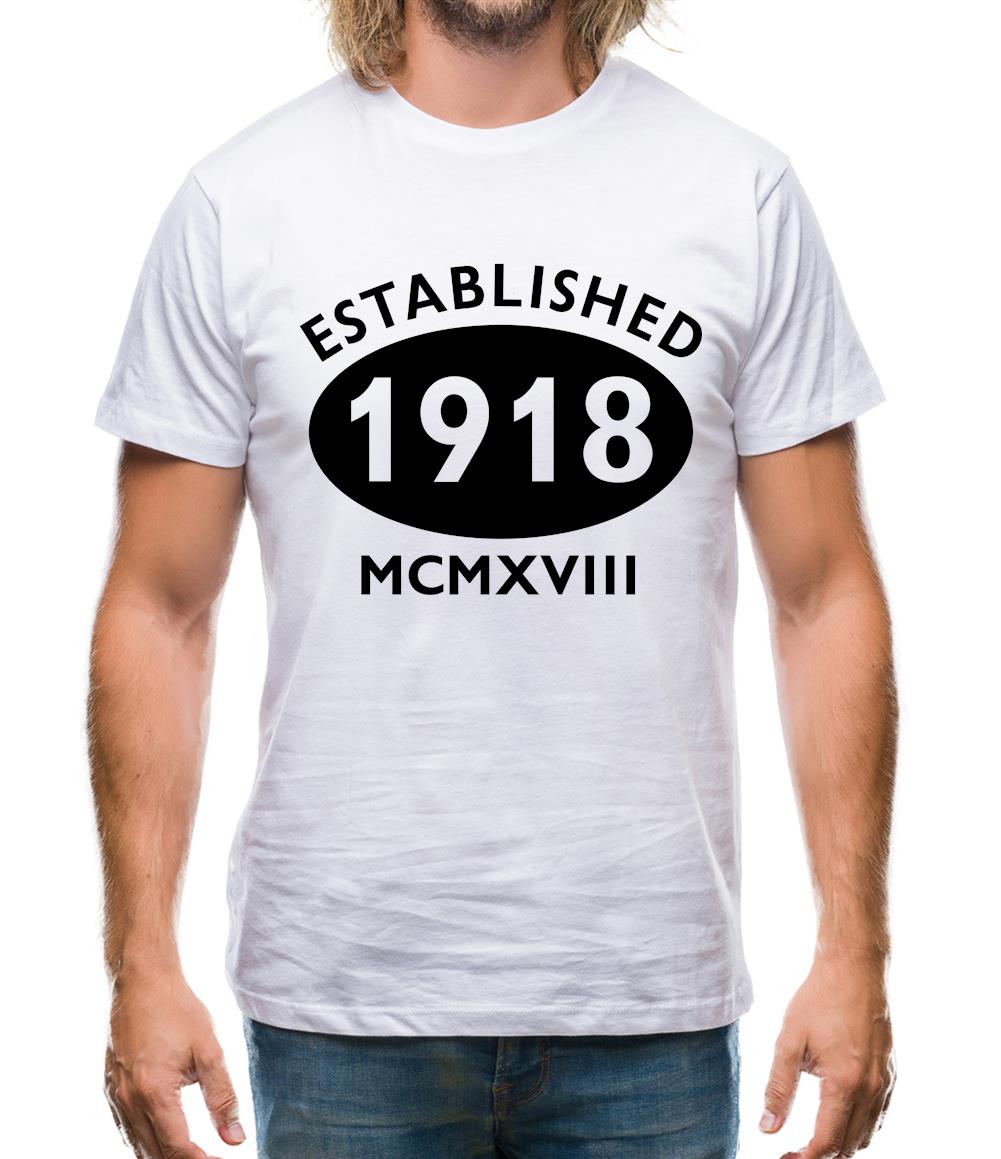 Established 1918 Roman Numerals Mens T-Shirt
