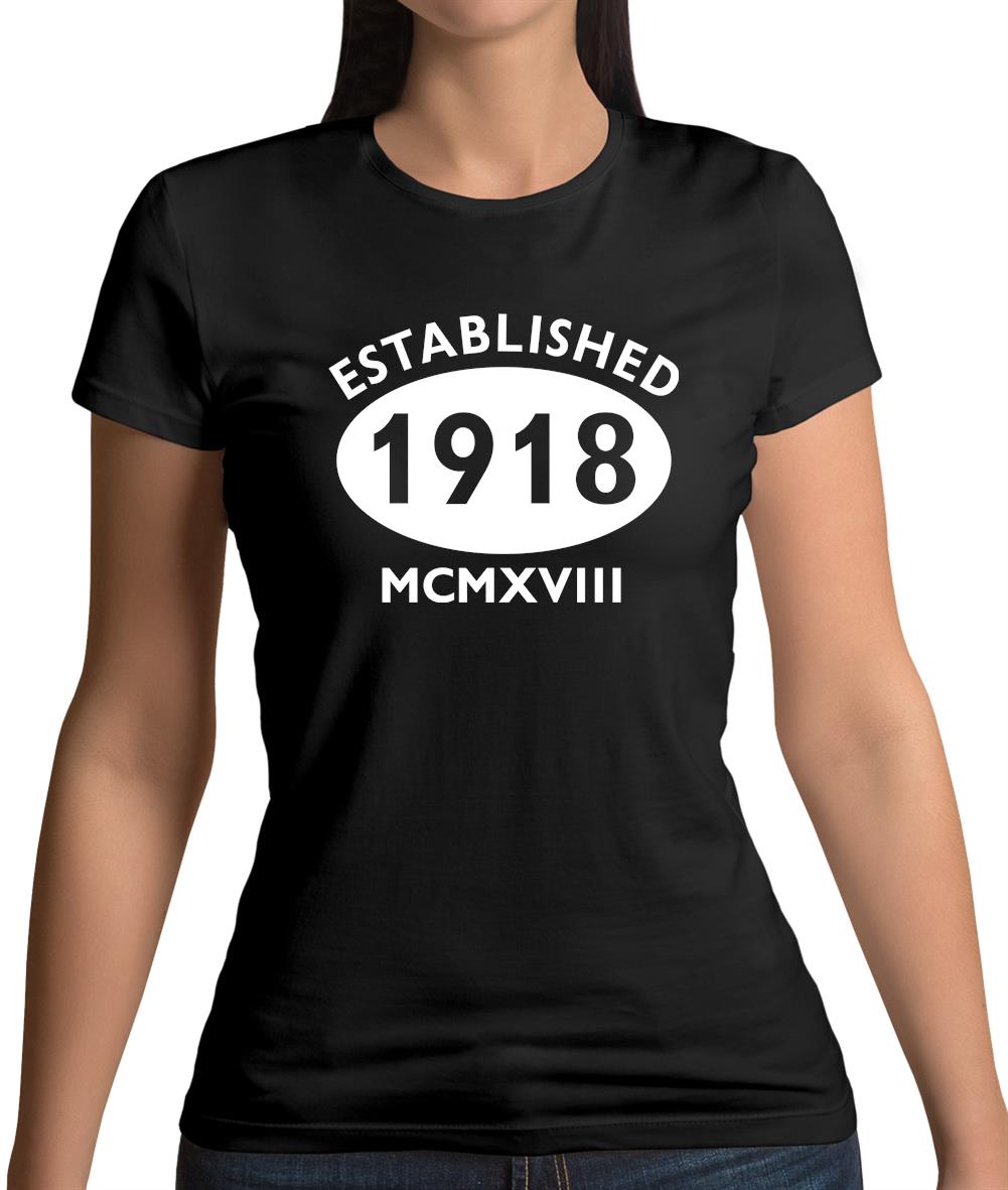 Established 1918 Roman Numerals Womens T-Shirt