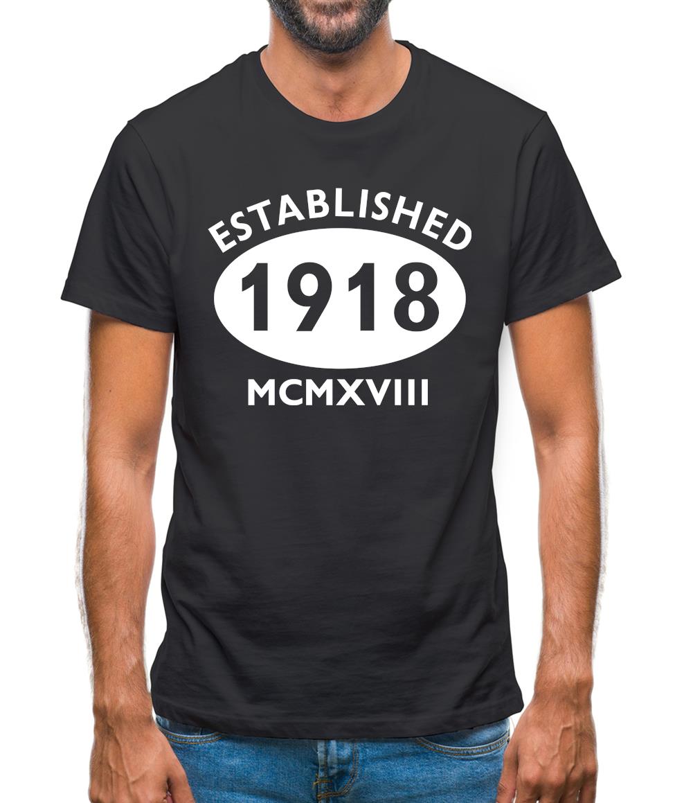 Established 1918 Roman Numerals Mens T-Shirt