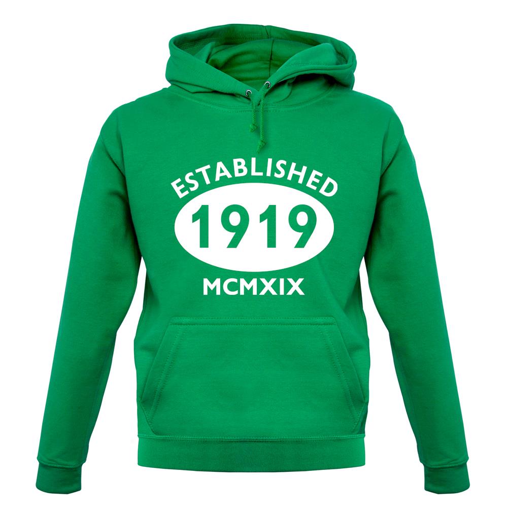 Established 1919 Roman Numerals unisex hoodie