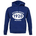 Established 1920 Roman Numerals unisex hoodie