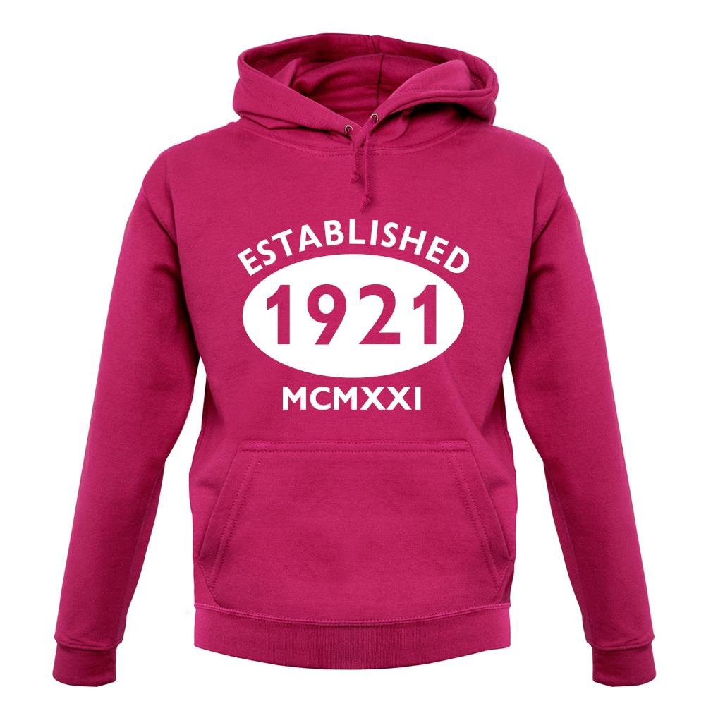 Established 1921 Roman Numerals unisex hoodie