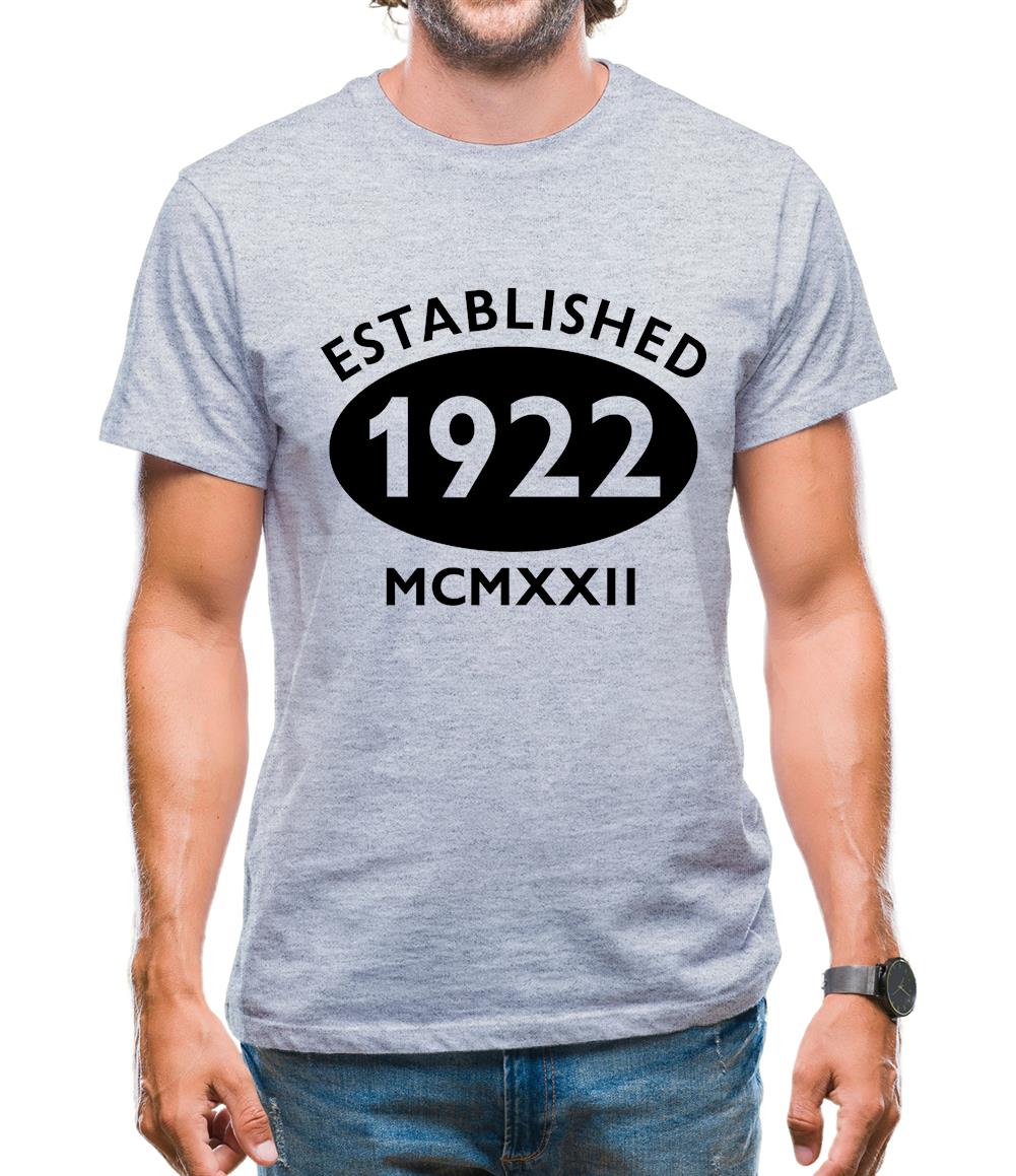 Established 1922 Roman Numerals Mens T-Shirt
