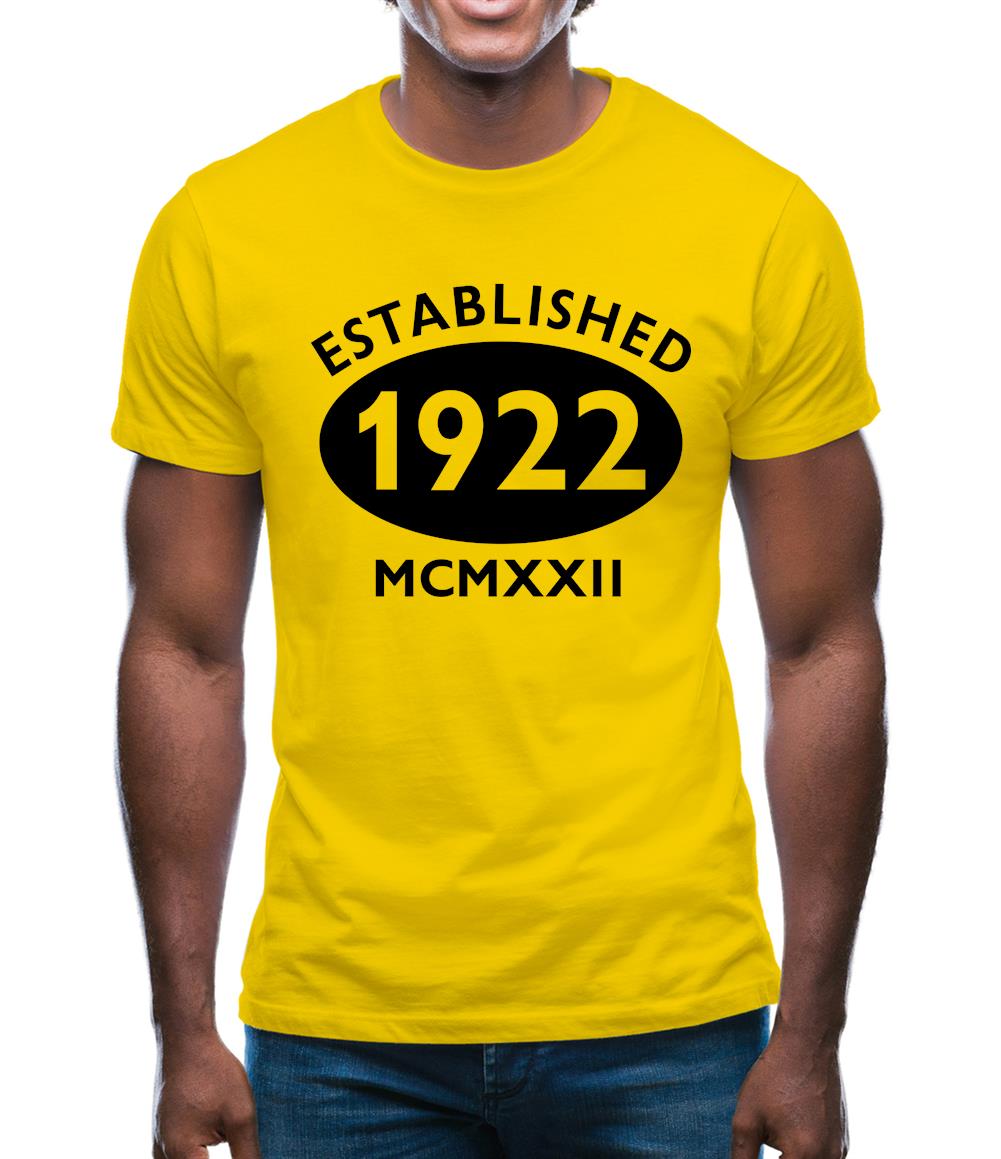 Established 1922 Roman Numerals Mens T-Shirt