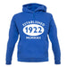 Established 1922 Roman Numerals unisex hoodie