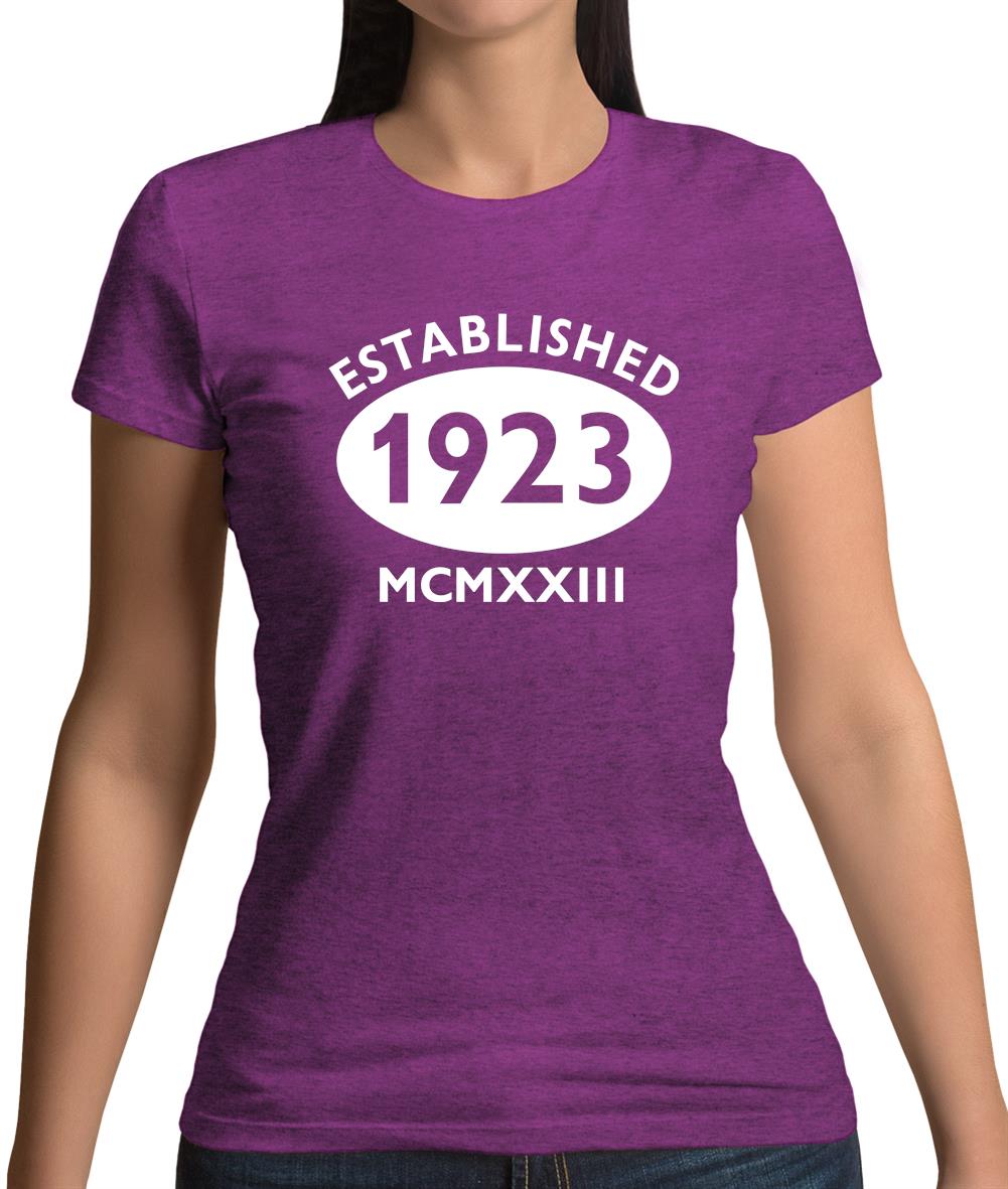 Established 1923 Roman Numerals Womens T-Shirt